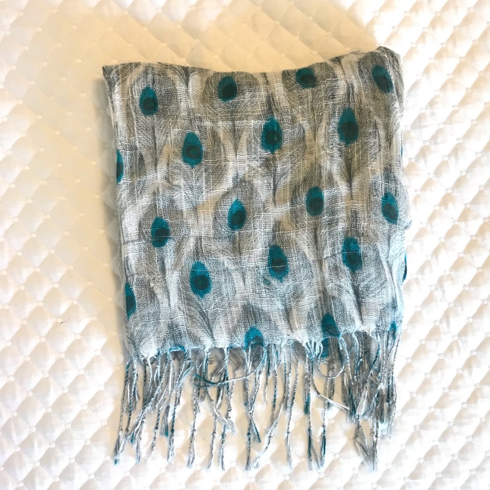 Peacock feather scarf